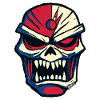 Dark skull in comic style
