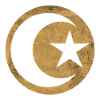 Crescent and star islam golden circle