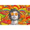 Psychedelic Portrait with Vivid Mushrooms