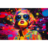 Buntes Pop-Art-Porträt mit Brille