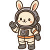 Space bunny with astronaut helmet