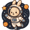 Space bunny in astronaut suit