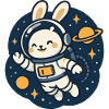 Space bunny with planet motif