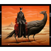 Fantasie-Vogel mit Gothic-Figur surreal Fantasy