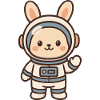 Rabbit in astronaut costume