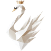 Geometric swan with crown motif