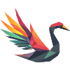 Geometric Swan with Rainbow Wings