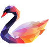 Farbiger Geometrischer Schwan Logo