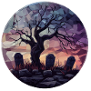 Geometric Ghost Tree at Sunset