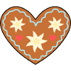 Frosted Heart Gingerbread Design