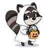 Stuffed toy raccoon Halloween costume