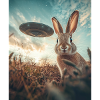 Rabbit selfie with UFO