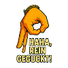 Funny hand motif with saying