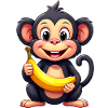 monkey banana chimpanzee funny cute illustration