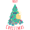 Komische Weihnachtsbaum Illustration