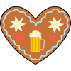 Lebkuchenherz mit Bier und Blumen
