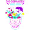Neon Flowers Skull - Thoughts are Free