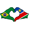 Brazil Palestine Flag Hands Heart Shape
