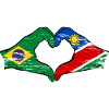 Brazil Namibia Flag Hands Heart Shape