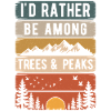 Retro Nature Mountains Silhouette Saying Hiking