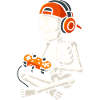 Skeleton Gamer in Headphones Halloween