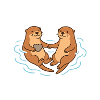 Playful Otter Love Illustration