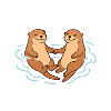 Playful Otter Friendship Illustration