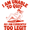 Too Legit to Quit Funny Retro