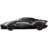 Glossy black supercar design