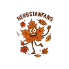 Autumn leaves cheerful leaf character