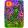 Vibrant Floral Cat Fantasy
