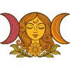 Himmlische Mondphasen mit Blumenmotiv