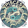 Pisces Zodiac Fish Art Design