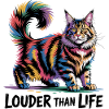 Bunte Regenbogen-Katzenkunst