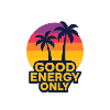 Sonnige Palmen mit Gute Energie Botschaft