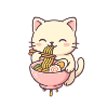Cute cats with pasta salad design