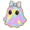 Pastel Holographic Ghost Halloween Design