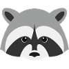 Minimalistisches Waschbär-Design
