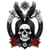 skull and crow