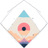 Abstract Geometric Sunset Scene