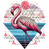 Geometric Flamingo Nature Illustration