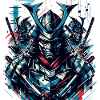 Futuristic Samurai Warrior Illustration