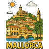 Farbige Stadtlandschaft von Mallorca