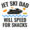 Jet-Ski-Vater rast für Snacks