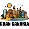 Farbige Stadtlandschaft von Gran Canaria