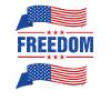 Stylish freedom flag motifs