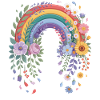Playful rainbow with flowers