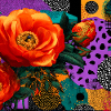 Bright Flowers on Abstract Background