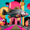 Floating Fish, Creative Collage