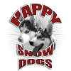 Dogs in winter in 50s design